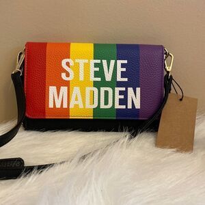 🌈Steve Madden Rainbow (Blaurie) Logo Front Flap Crossbody Purse - Pride
